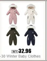 Children Autumn Winter Overall For Infant Down Cotton Thicken Clothes Hooded new born Baby costume Boys Girls Jumpsuit Romper