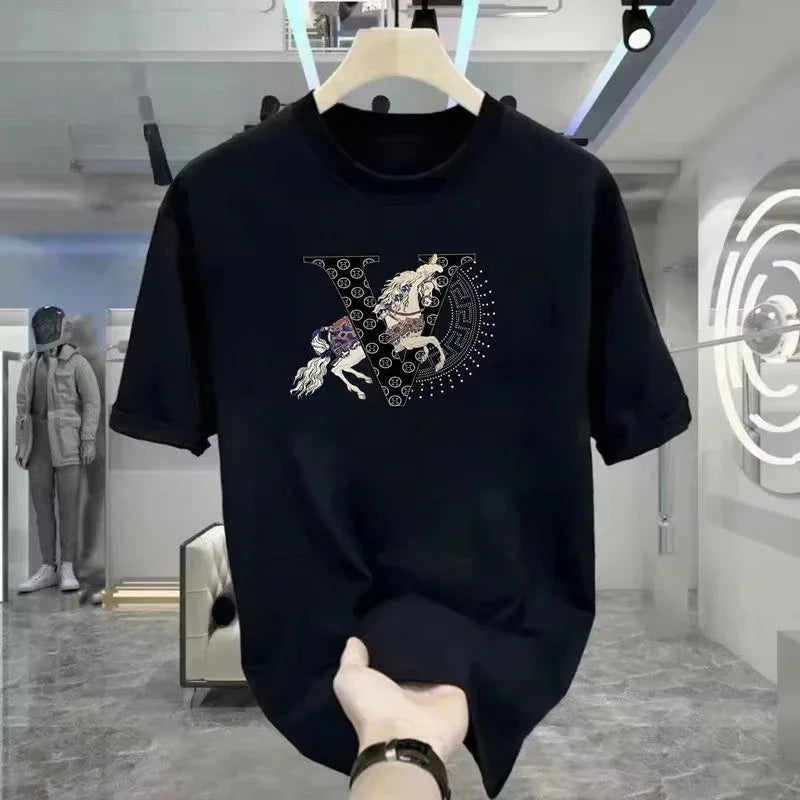 2025 Mens Womens  T-Shirt Summer High Quality Cotton Print Streetwear Brand Vintage Oversized  T-shint