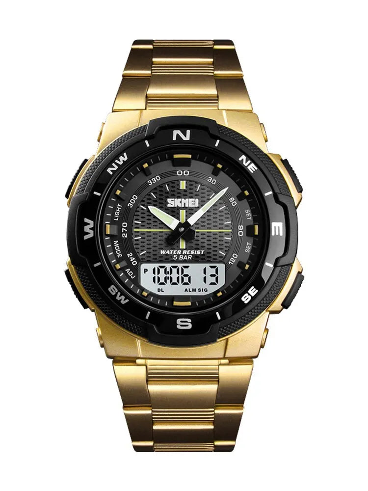 SKMEI Fashion Back Light Sport Digital Watch Mens Clock Top Brand Luxury Full Steel Business Date Waterproof Chrono Wristwatch