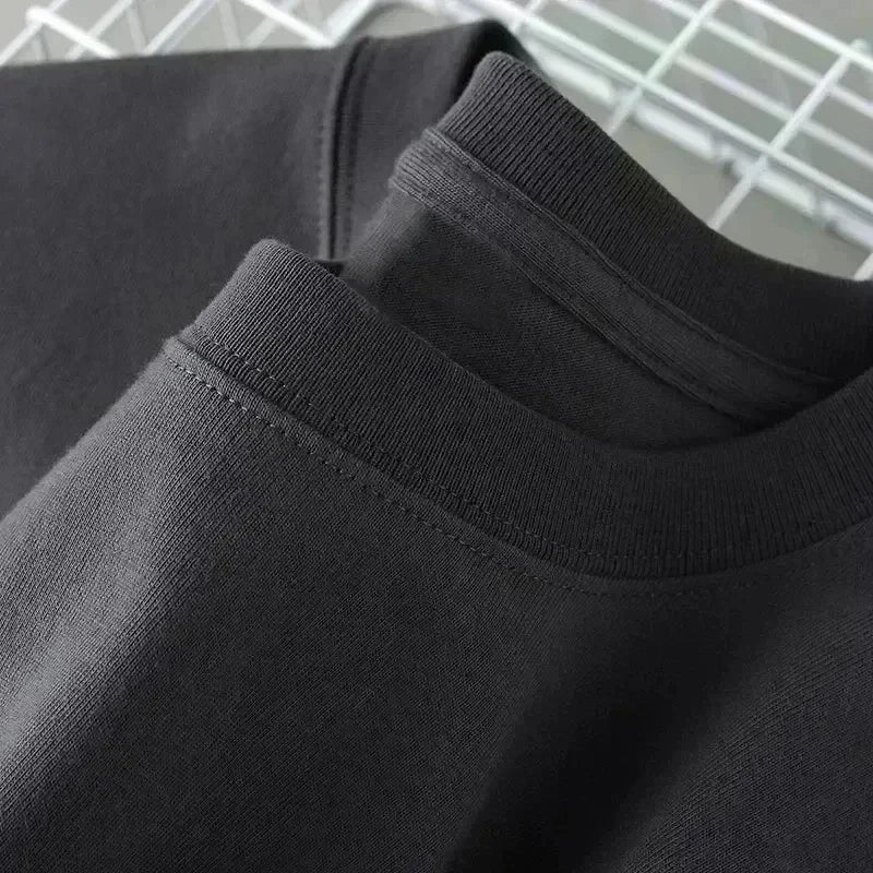 Heavy Men's Cotton T-shirt of The Same Style,  New Letter European Summer Short-sleeved Trendy Versatile Trendy Ins Printed Top