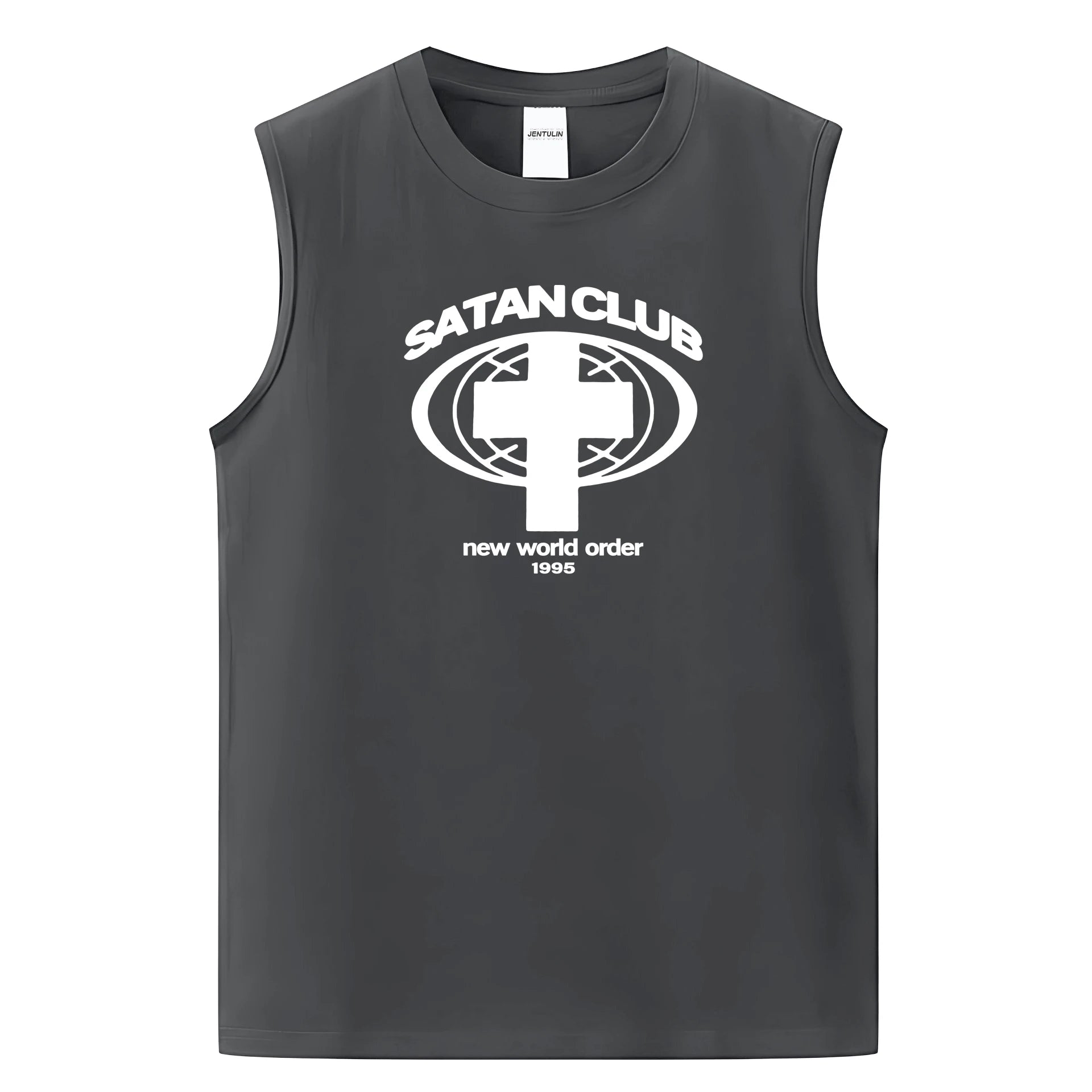 Harajuku Oversized Streetwear Men's Clothing Satan Club Graphic Print Tank Tops Cotton Hip Hop sleeveless Tshirt Gothic Y2k Vest