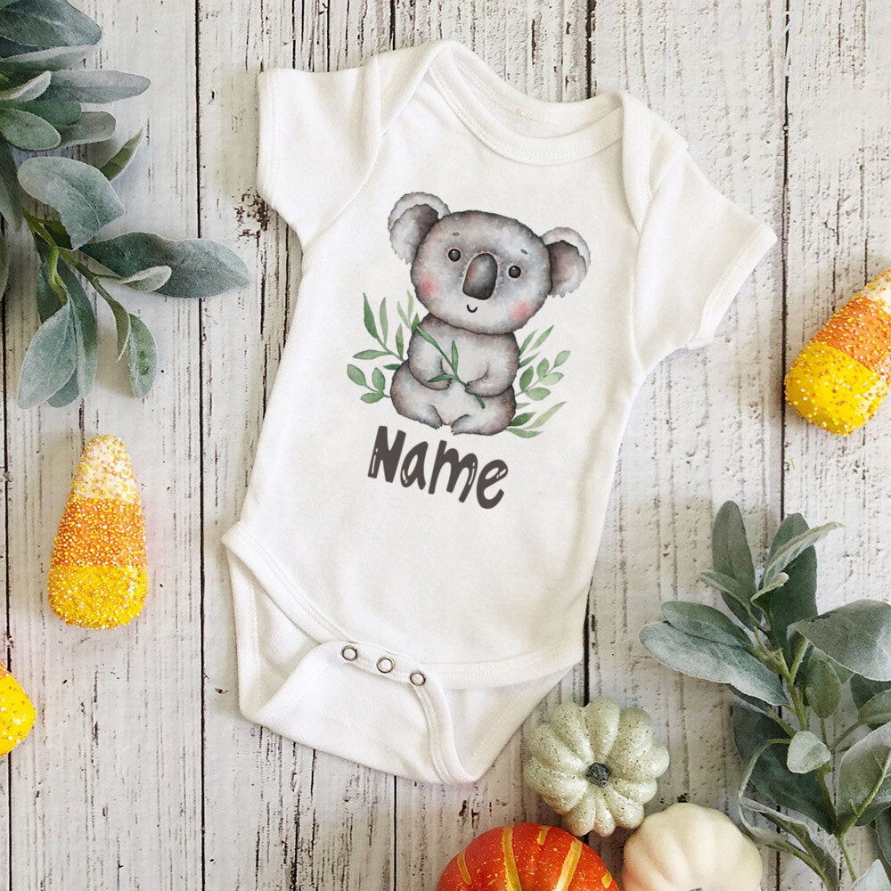 Personalized Monkey with Name Baby Jumpsuit Baby Sustom Name Romper for Infant Shower Gift for Girls Boys Outfit Newbron Clothes
