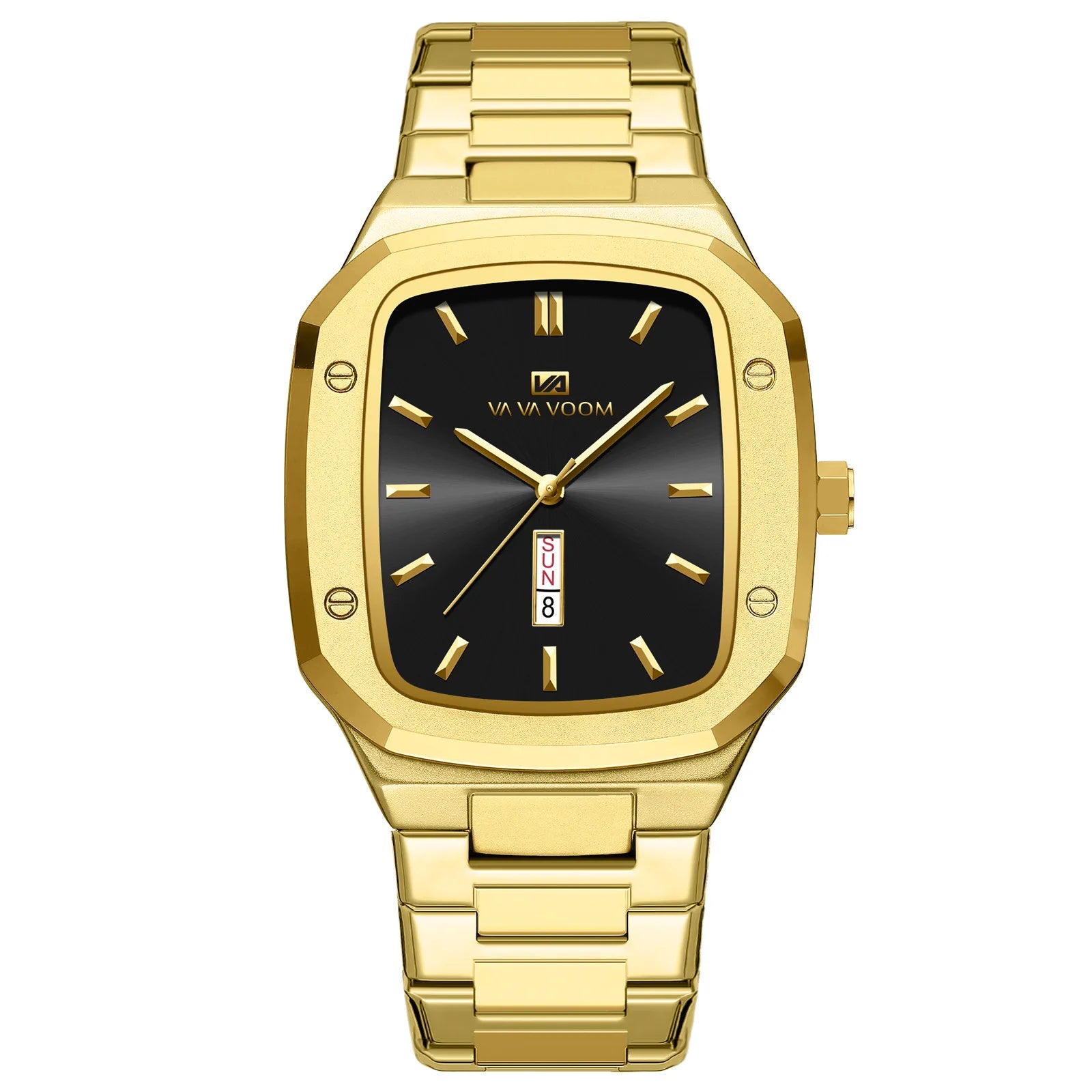 New Men's Watch Fashion Business Calendar Waterproof Stainless Steel Rectangular Male Quartz Clock Watches