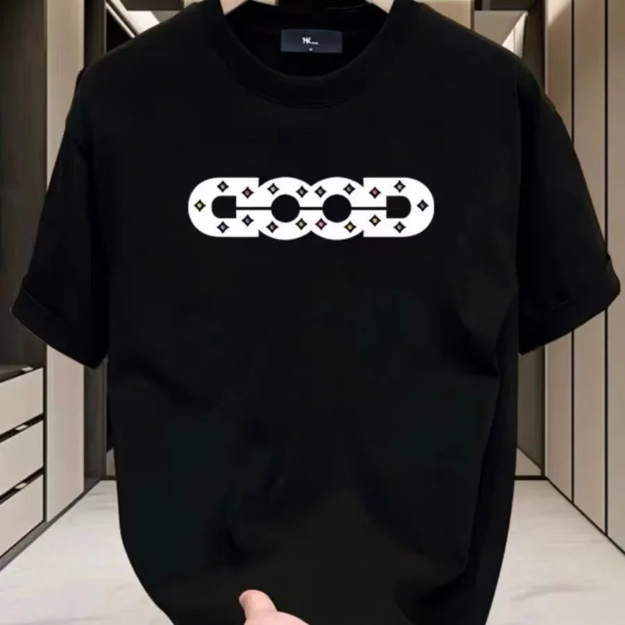 2025 Men s high-end short-sleeved T-shirt Summer New Style pure cotton round-neck Women s loose Summer trendy brand
