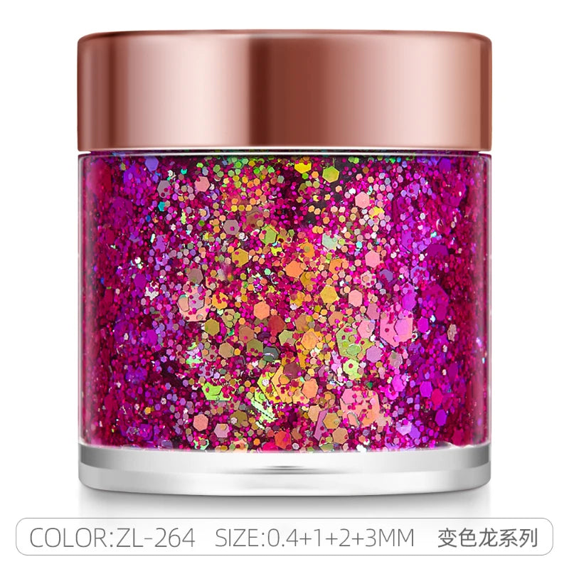 Sequins Body Glitter Gel,Make Up Long Lasting Glitter For Body Face Hair Eyeshadow,Festival Party Carnival Makeup Decorations