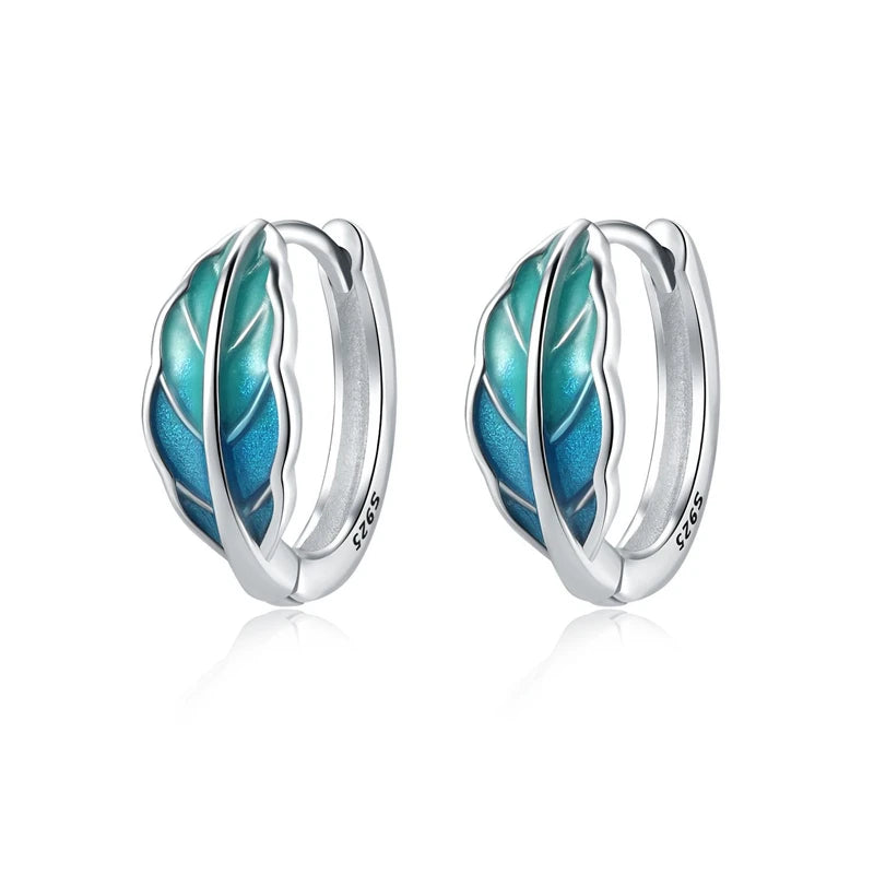 925 Sterling Silver Floral plant series greenery iris vine Hoop Earrings For Women Wedding Engagement Birthday Jewelry Gift 2024