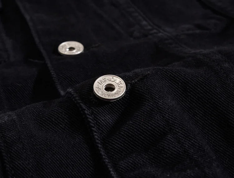 2025 Hot Sale Men's Casual Denim Jacket Korean Style Loose Cotton Handsome Tops Trend Orange Lapel Hip Hop Jean Jacket Plus Size