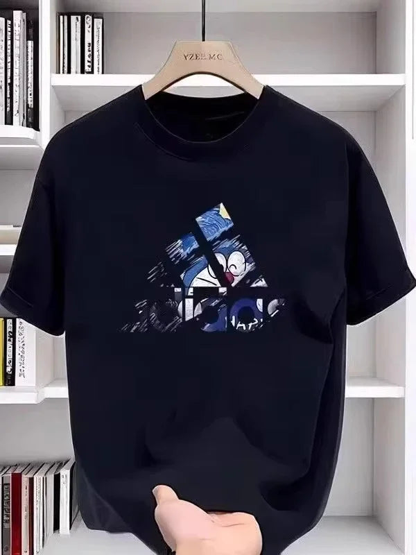 Summer Latest Luxury Brand Y2k Flat Printed Top T-shirt Pure Cotton Summer Light and Thin Large Size Men'sandwomen's Top T-shirt