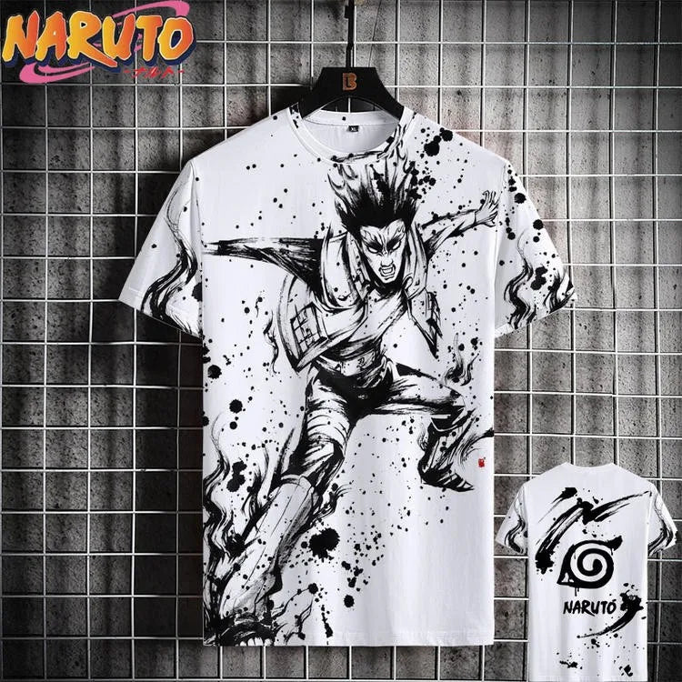 MINISO Summer Men's T Shirt Japanese Anime 3D Prints Casual Short Sleeve Tees Street Oversized Clothing Fashion Cartoon T-Shirts