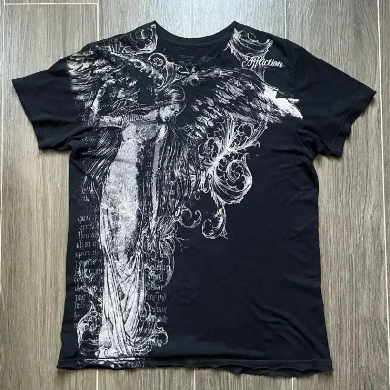 American Fashion Trend Cotton Long-sleeved T-shirt Women Men Street Y2K New Hip Hop Joker Loose T-shirt Unisex Casual Punk Tees