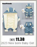 Children Autumn Winter Overall For Infant Down Cotton Thicken Clothes Hooded new born Baby costume Boys Girls Jumpsuit Romper