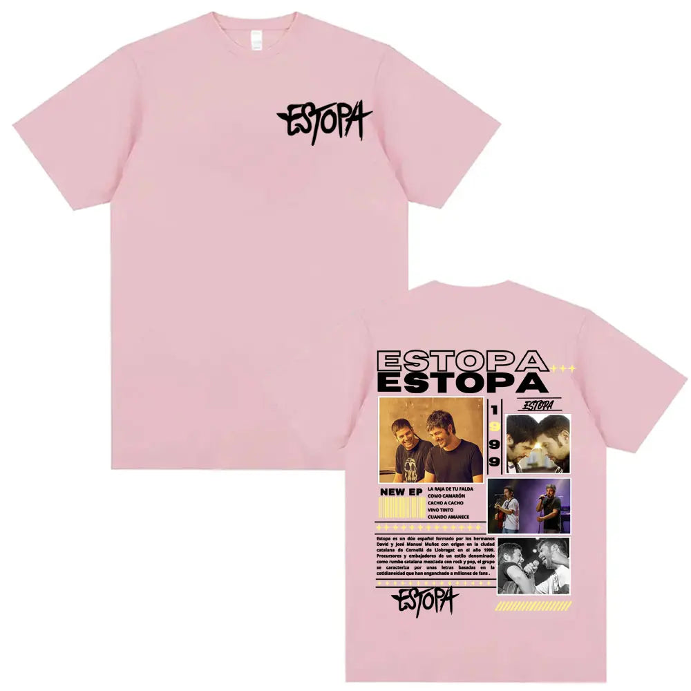 Rapper Estopa 1999 Tour Concert Cover T-shirt Men Women Casual O-Neck High Quality T Shirts Hip Hop Oversized T Shirt Streetwear
