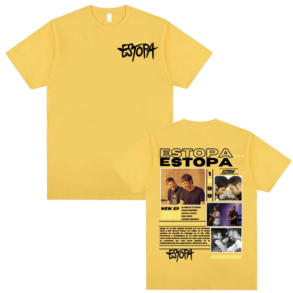 Rapper Estopa 1999 Tour Concert Cover T-shirt Men Women Casual O-Neck High Quality T Shirts Hip Hop Oversized T Shirt Streetwear