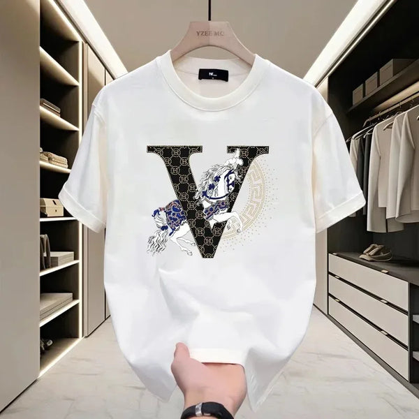 2025 Summer New Ladies Fashion Casual Loose Joker Men's Fashion T-shirt Top 100% Cotton Clothes
