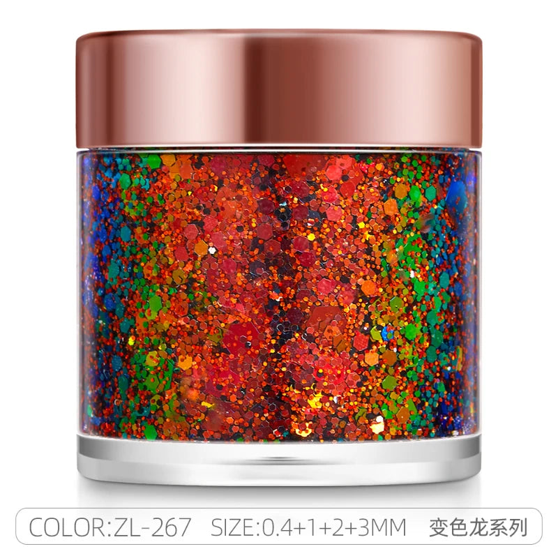 Sequins Body Glitter Gel,Make Up Long Lasting Glitter For Body Face Hair Eyeshadow,Festival Party Carnival Makeup Decorations