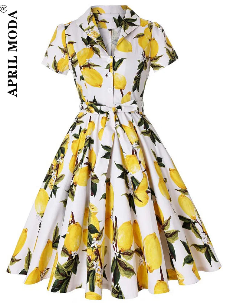 2025 Parrot Bird Print Summer Women Vintage Dress Casual Green Retro Pin UP Pinup Party Robe Rockabilly 50s 60s Swing Sundress