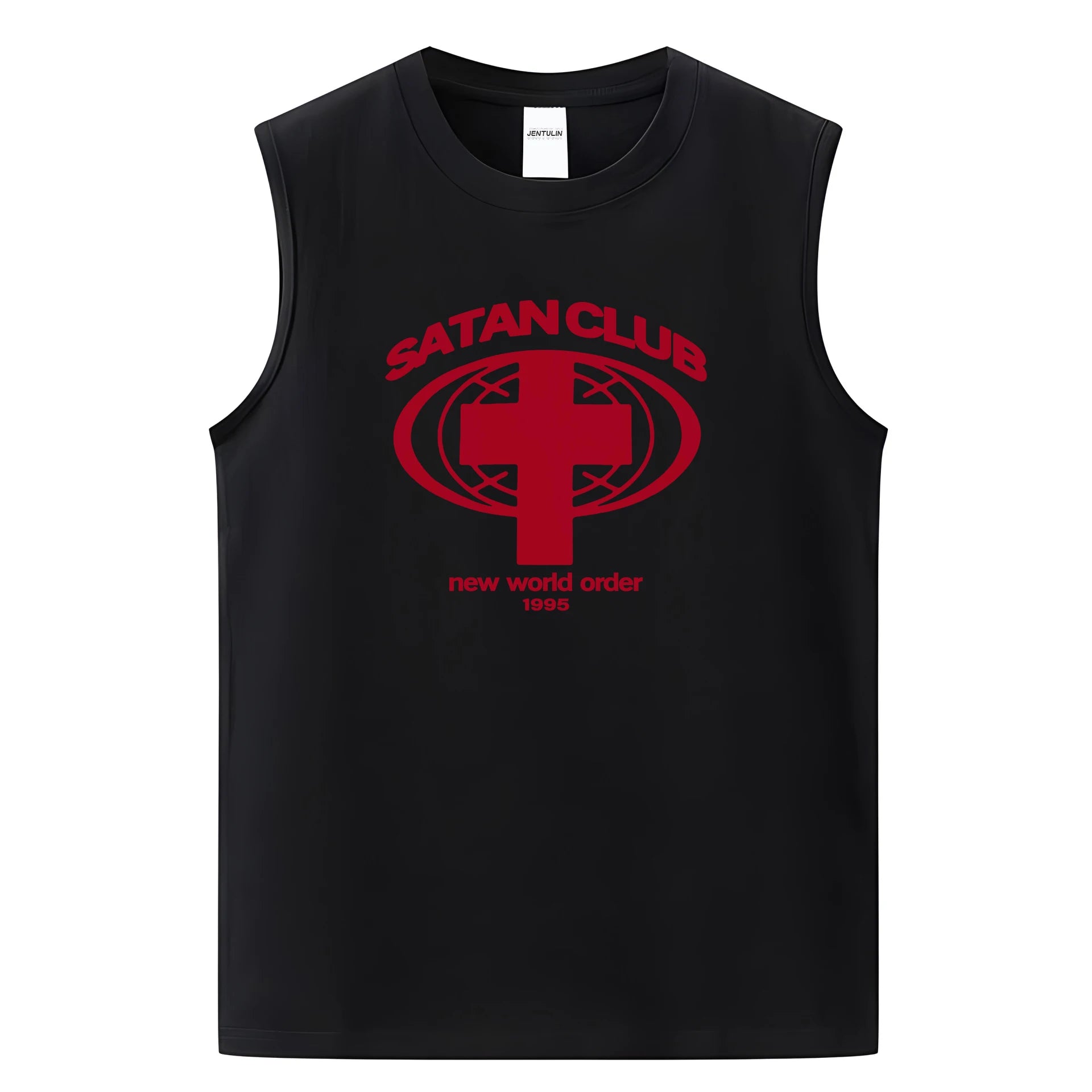 Harajuku Oversized Streetwear Men's Clothing Satan Club Graphic Print Tank Tops Cotton Hip Hop sleeveless Tshirt Gothic Y2k Vest