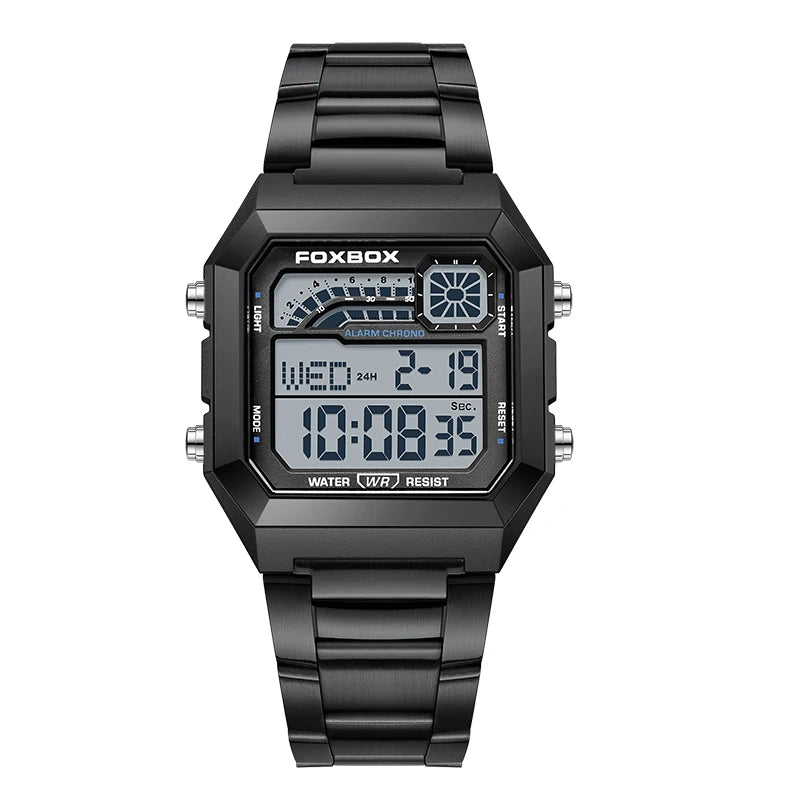 FOXBOX Original Brand Luxury Men Watch Fashion Business Square Digital Watch For Men Sports Waterproof Men's Quartz Wristwatches