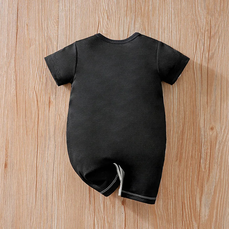 Baby Cute Jumpsuit Cartoon Penguin Pattern Summer Ha Yi Newborn Hoodie Casual Short Sleeve Outerwear