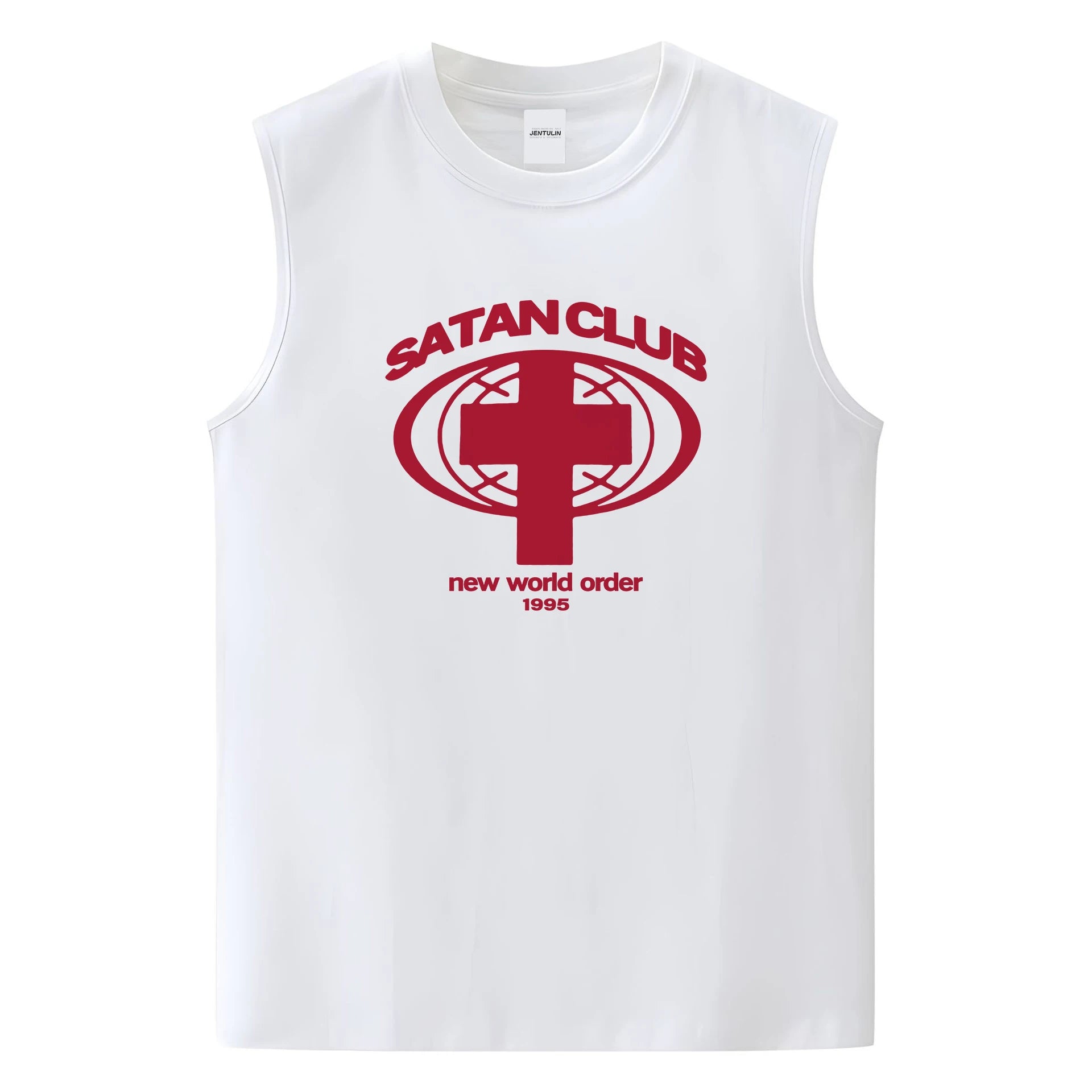 Harajuku Oversized Streetwear Men's Clothing Satan Club Graphic Print Tank Tops Cotton Hip Hop sleeveless Tshirt Gothic Y2k Vest