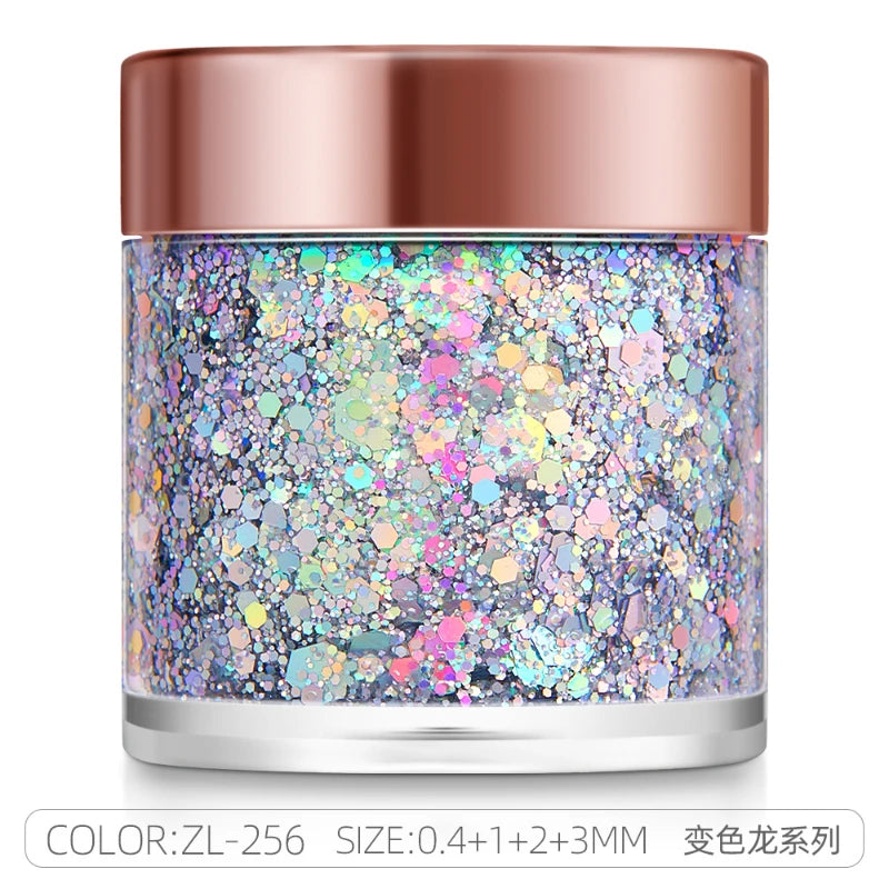 Sequins Body Glitter Gel,Make Up Long Lasting Glitter For Body Face Hair Eyeshadow,Festival Party Carnival Makeup Decorations