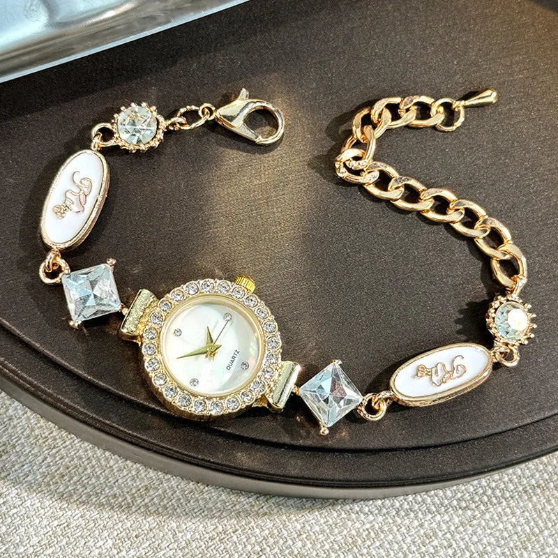 Trendy Letter Chain Women's Bracelet WristchWatch Adjustable Fashion Female Elegant Quartz Watch Montre Femme Luxe