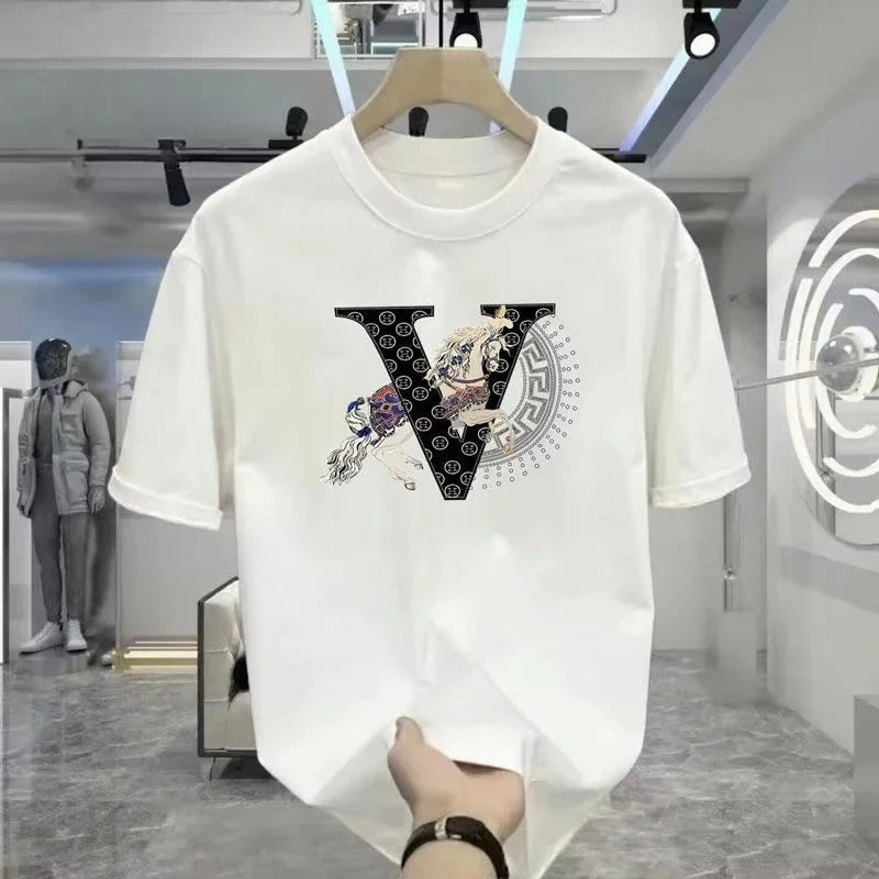 2025 Mens Womens  T-Shirt Summer High Quality Cotton Print Streetwear Brand Vintage Oversized  T-shint