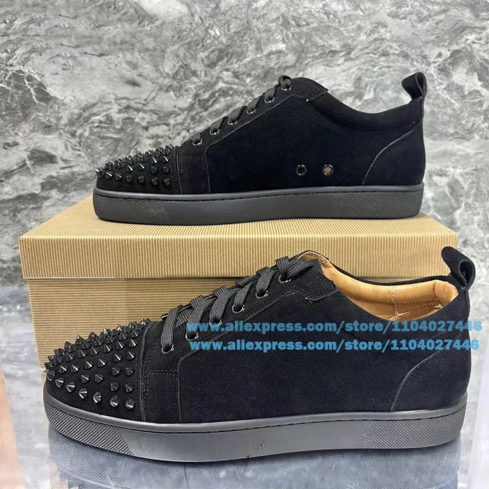 Rivets Sneakers Men's Shoes Novelty Designer Stylish Lace-Up Casual Wear-Resistant Trendy Luxury Handmade Shoe Men's Shoes