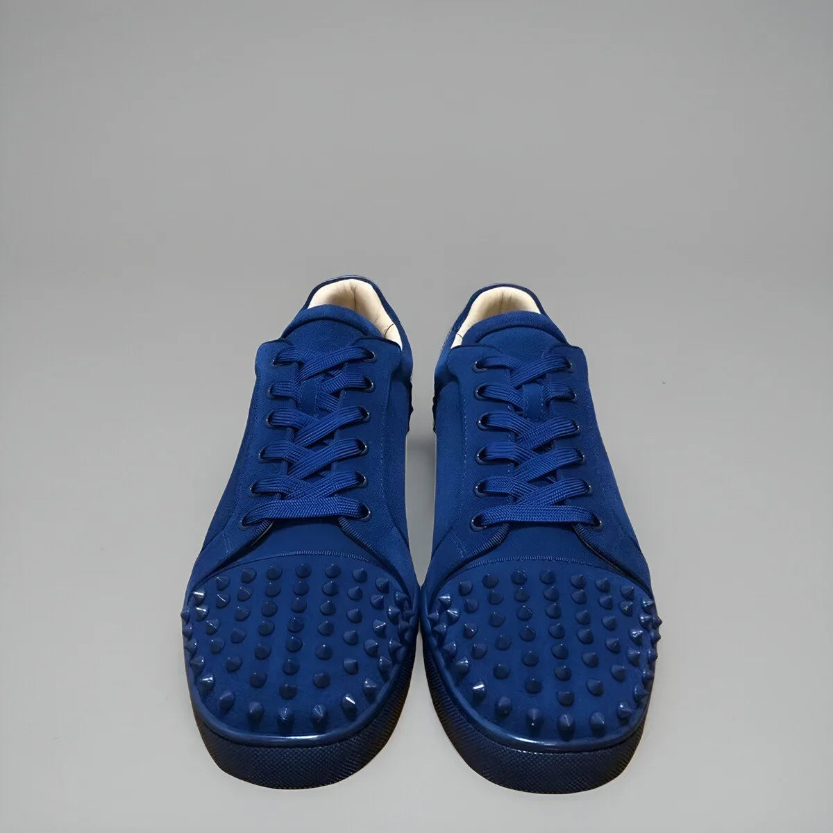 Luxury Low Top Rivet Design Toe Casual Shoes Blue Suede Couple Sneakers Red bottoms shoes for men Outdoor Walking Best Selling