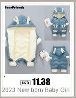 Children Autumn Winter Overall For Infant Down Cotton Thicken Clothes Hooded new born Baby costume Boys Girls Jumpsuit Romper