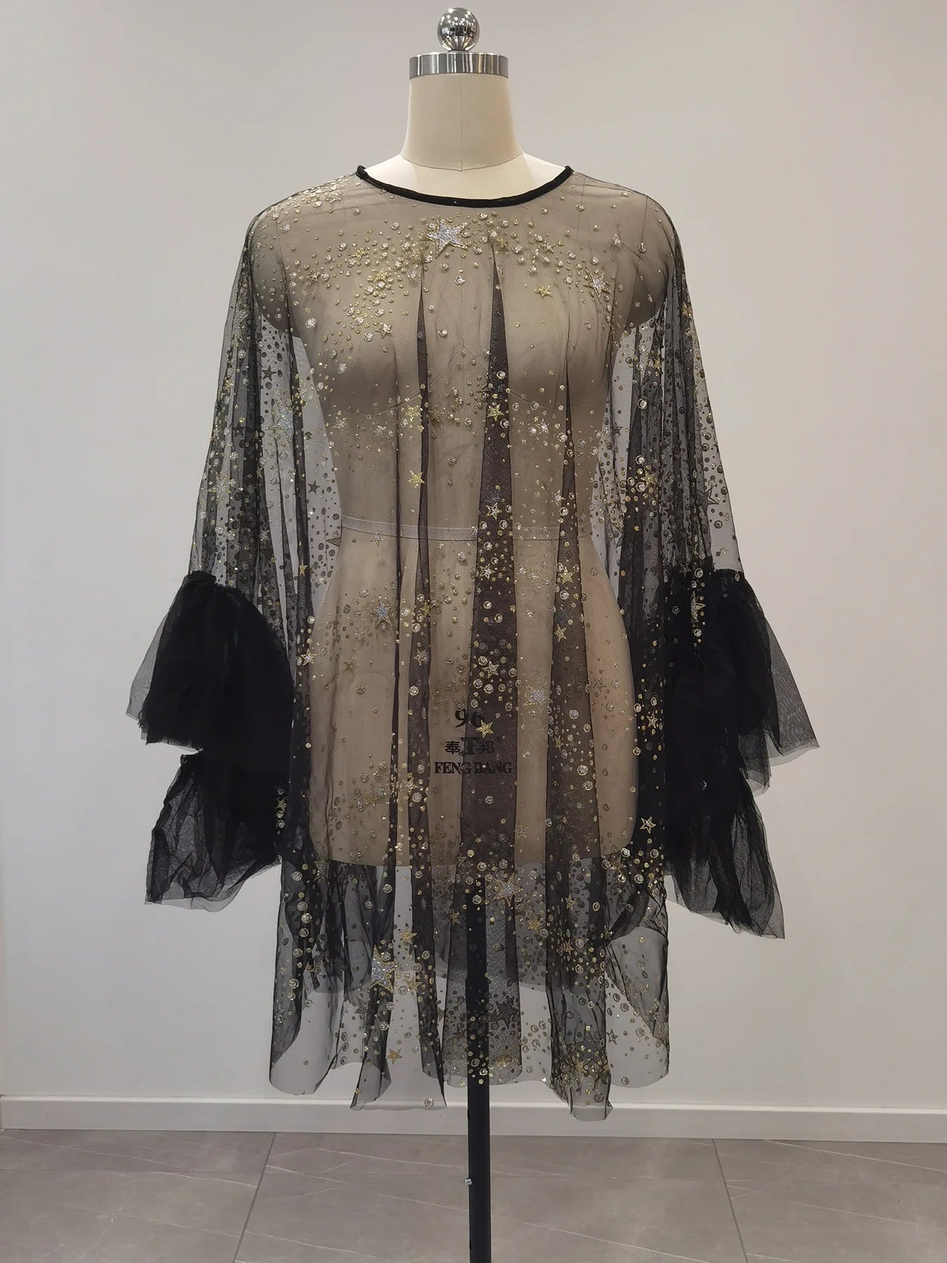 Pregnant Women Mini Dress For Photography Props Solid Color Premama Sequined Stars Photoshoot Dresses Maternity Baby Shower Gown
