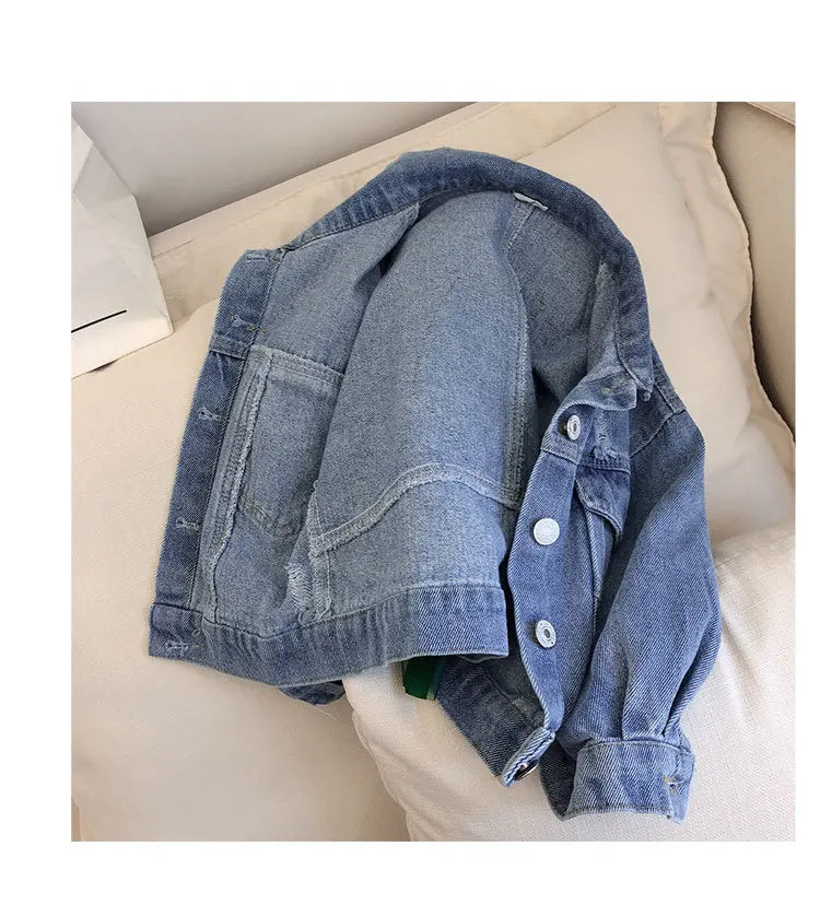 2025 Spring and Autumn Fashion Children's Coat Denim jacket Girl's jacket Outdoor casual denim top 3-10 year old jacket