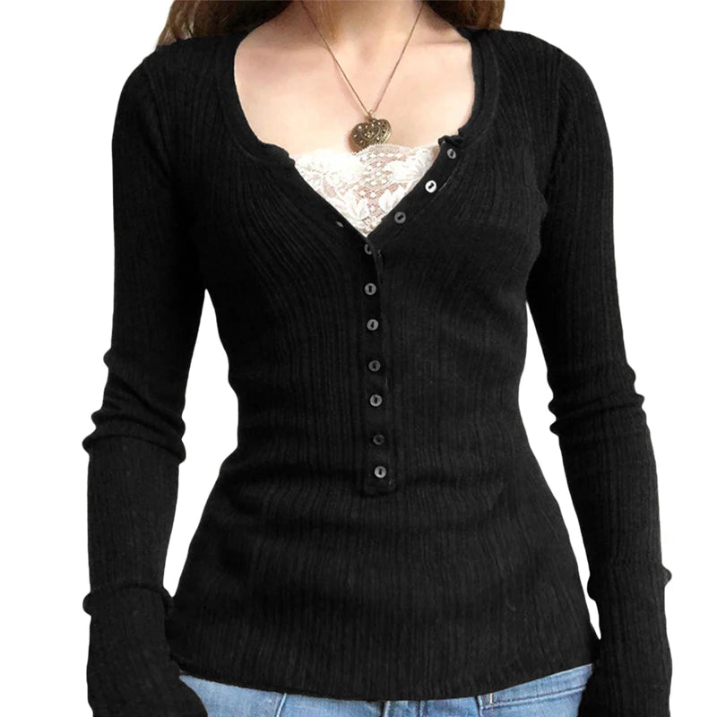 Aesthetic Coquette Knit Sweaters Outfit Vintage Babydoll Tops Pullovers Lady Autumn Square Neck Long Sleeve Knitwear Jumpers Y2k
