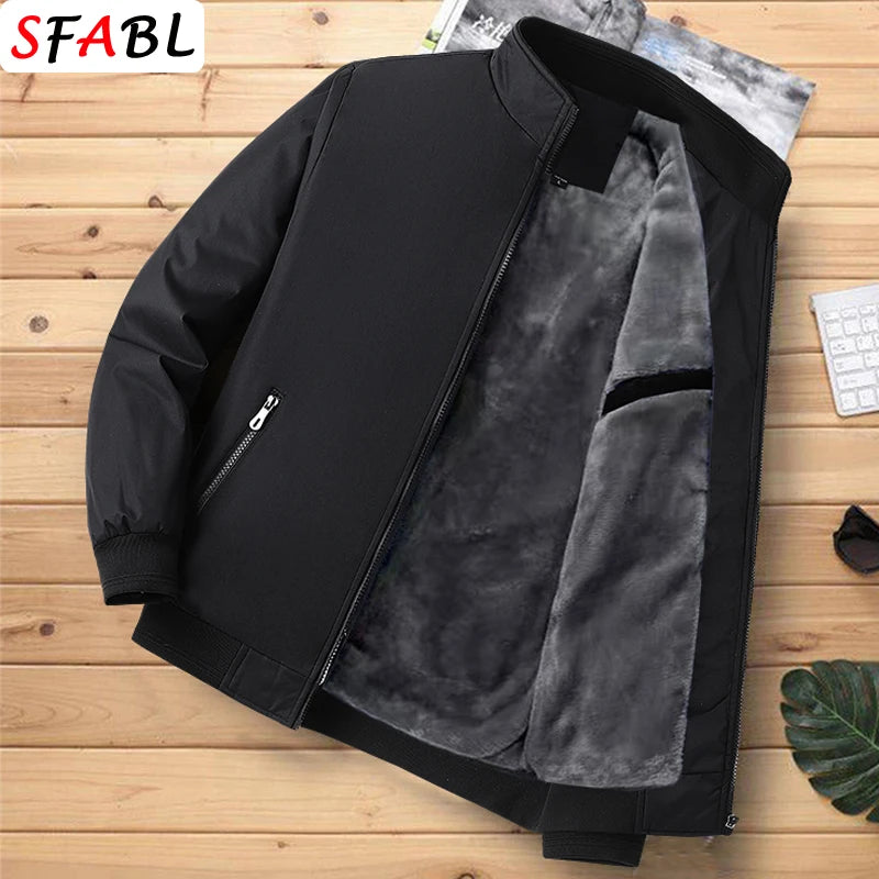 Winter Thick Warm Blazer Jacket Men Fleece Lining Winter Jackets for Men Autumn Office Dress Coat Social Formal Outerwear L-3XL