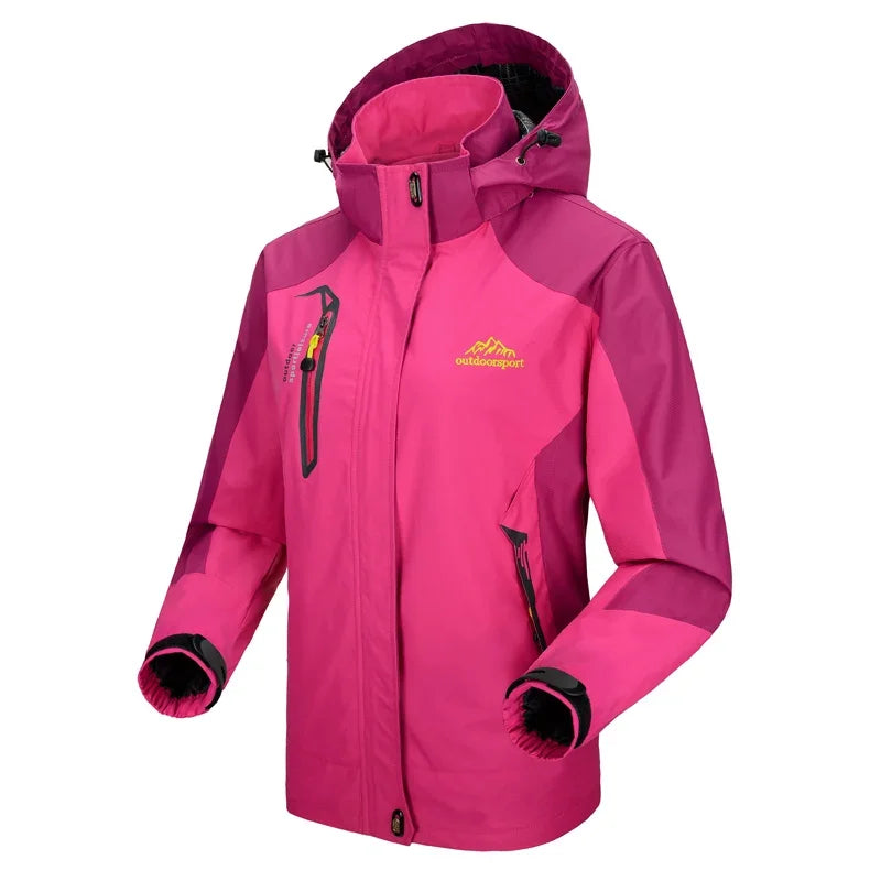 Women Autumn Trekking Jacket Outdoor Hiking Rain Coat Windbreaker Waterproof Hooded Camping Cycling Climbing Warm