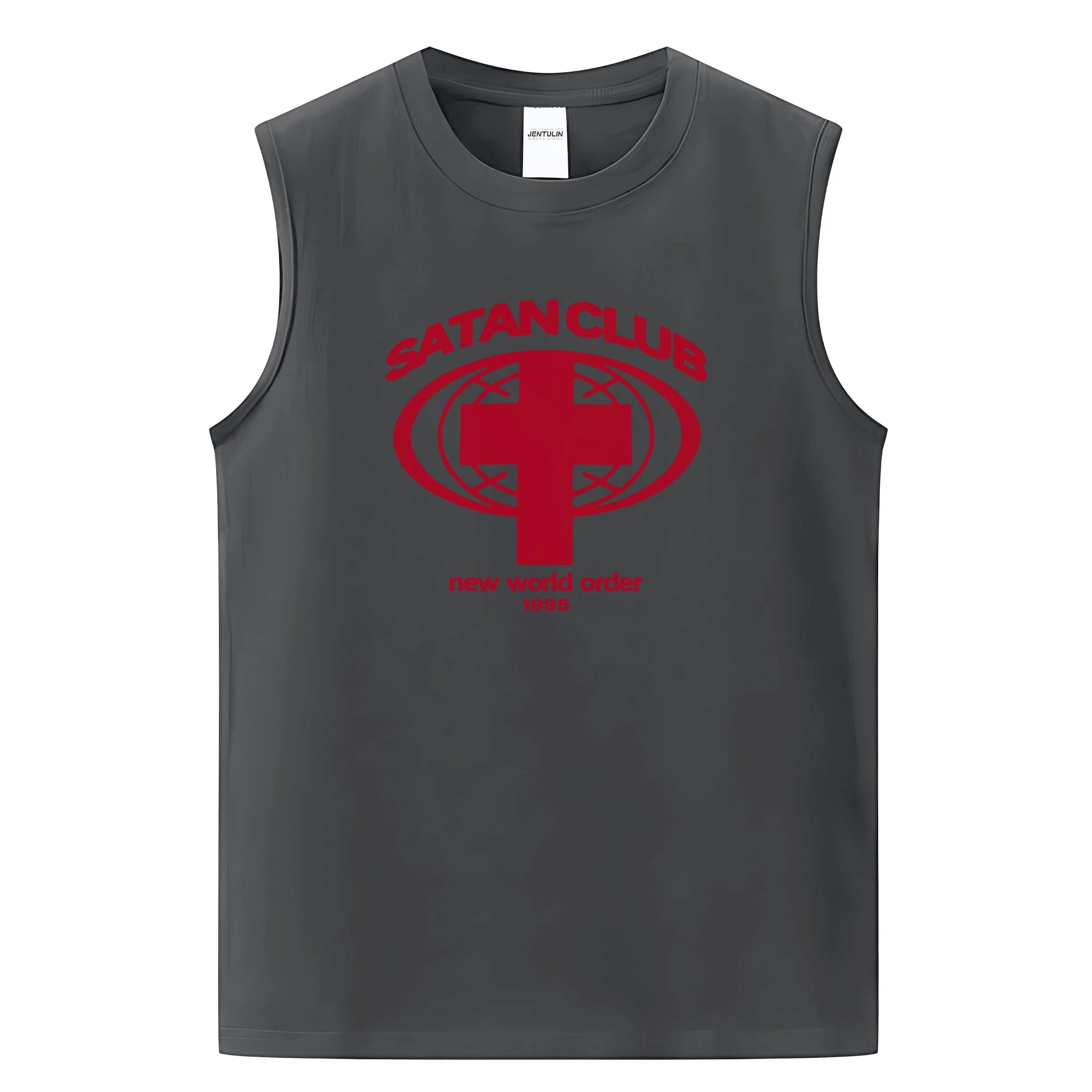 Harajuku Oversized Streetwear Men's Clothing Satan Club Graphic Print Tank Tops Cotton Hip Hop sleeveless Tshirt Gothic Y2k Vest
