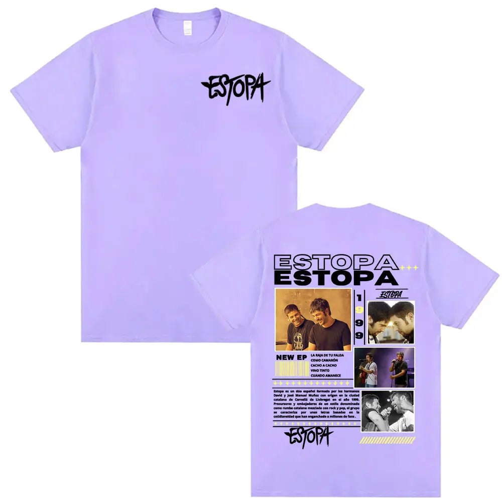 Rapper Estopa 1999 Tour Concert Cover T-shirt Men Women Casual O-Neck High Quality T Shirts Hip Hop Oversized T Shirt Streetwear