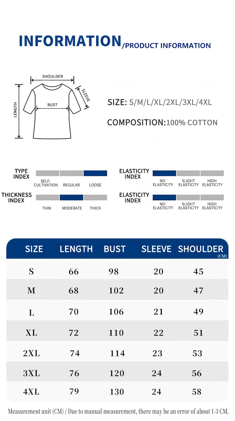 2025 Summer New Ladies Fashion Casual Loose Joker Men's Fashion T-shirt Top 100% Cotton Clothes