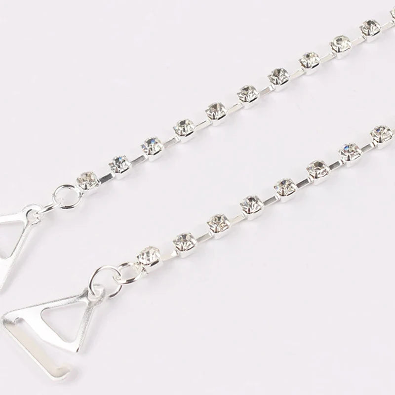 Stonefans 1 Pair Adjustable Shoulder Straps Fashion Accessories Crystals Body Jewelry Women Rhinestones Bras Strap Wedding Dress