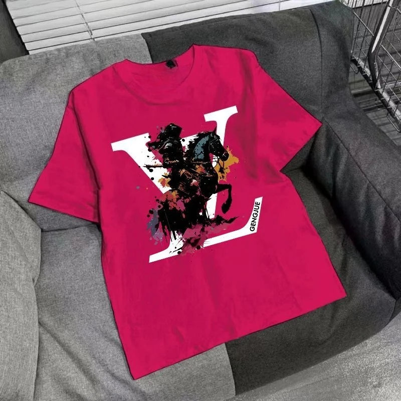 Pure Cotton Summer Children's Short-sleeved T-shirt Men's and Children's Parent-child Clothing American Versatility Explosion