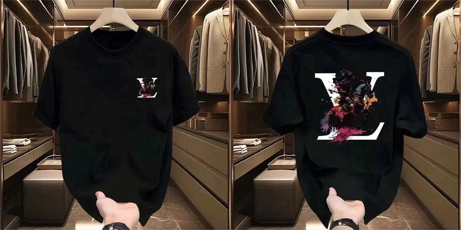 Mens Womens T-shirt Front Back Print Graphic High Quality Cotton Ventilate All-match Summer Creativity Tee Shirt T-shirt Tops