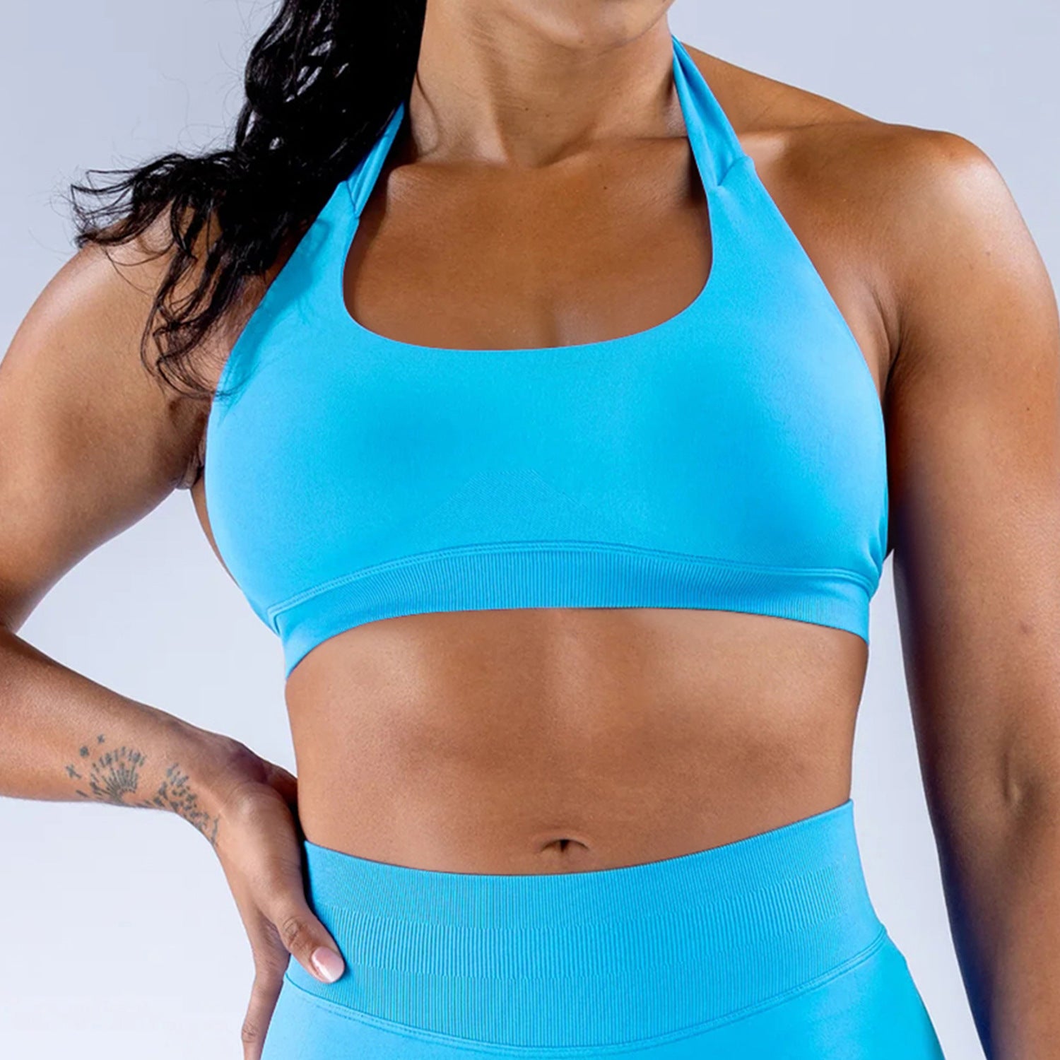 High Elastic Ultra-fine Matte Nylon Halter Beauty Back Seamless Sports Bra