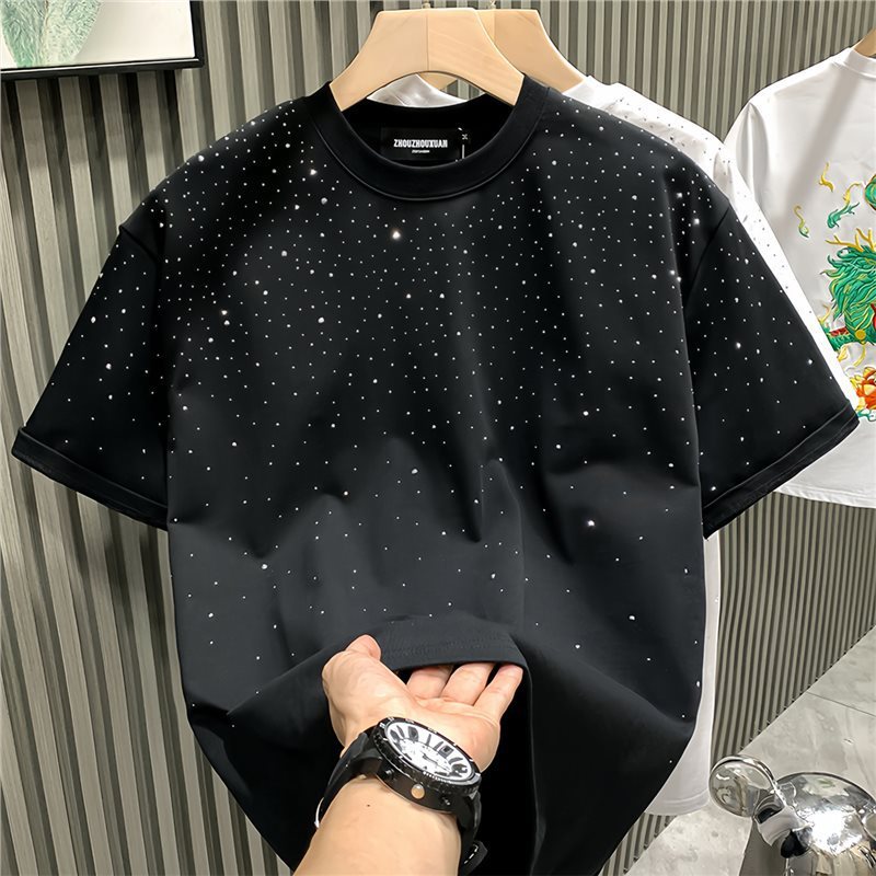 Fashion Men's T-shirt Niche Starry Hot Drilling - Your Shopify