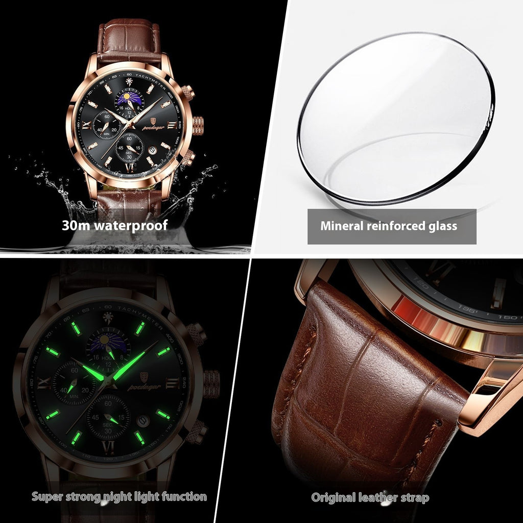 Multi-Function Sports Timing Moon Phase Men's Watch - Your Shopify