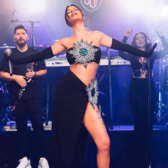 Shiny Rhinestone Tube Top High Slit Skirt Bandage Suit - Your Shopify
