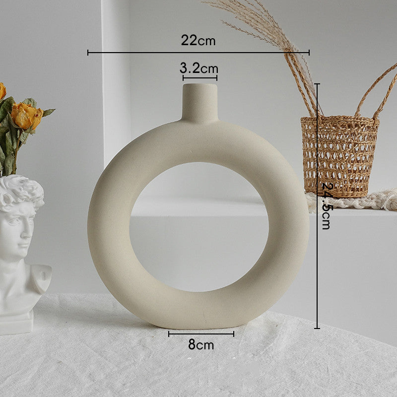 Simplicity Ceramic Vase Dry Flower Arrangement Home Decoration Ornament Living Room Display Art Vases - Your Shopify