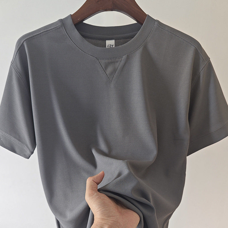 Waffle Heavy Short-sleeved T-shirt For Men - Your Shopify