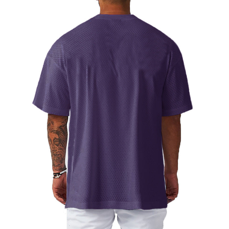 Fitness Muscle Men's Gym Mesh Breathable Short Sleeve - Your Shopify
