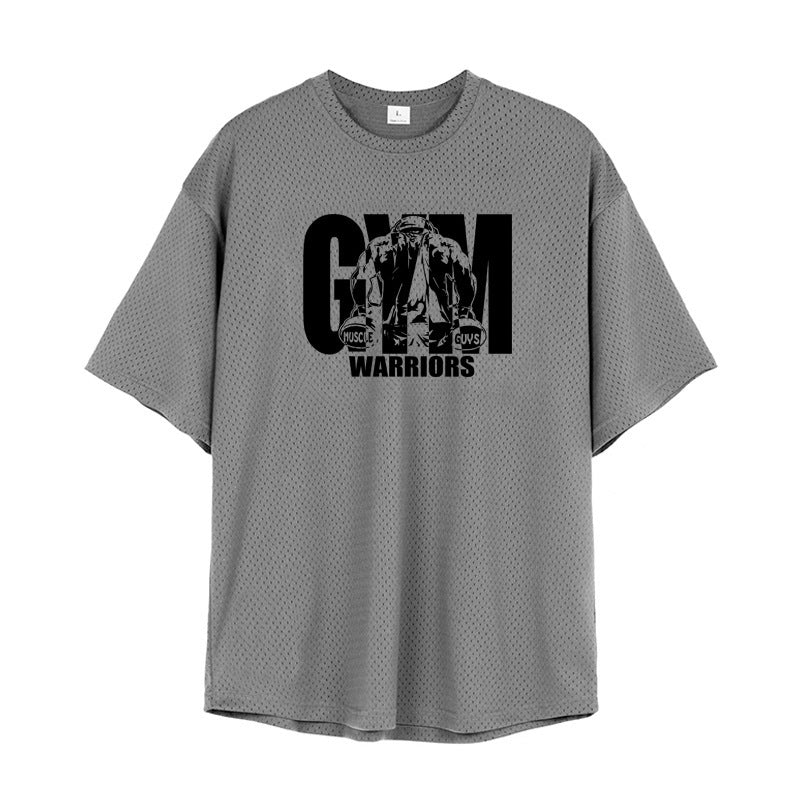 Fitness Muscle Men's Gym Mesh Breathable Short Sleeve - Your Shopify