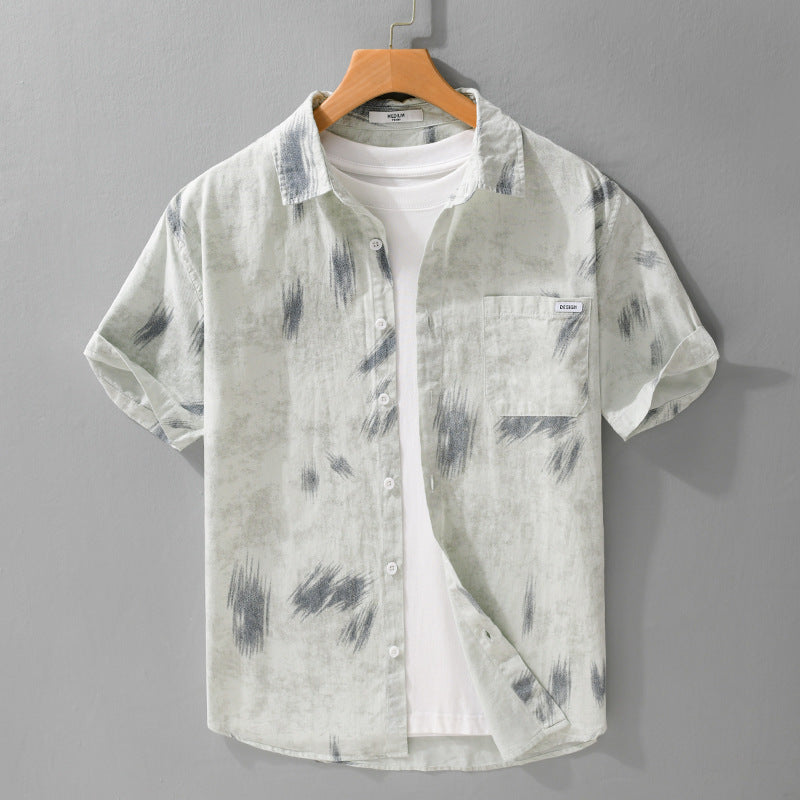 Summer Menswear Simple Printed All-matching Short Sleeve - Your Shopify